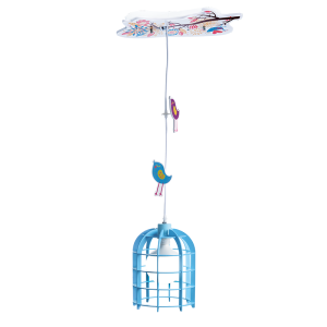Aca Κλουβάκι Πουλιού Μονόφωτο Παιδικό Φωτιστικό Κρεμαστό από Πλαστικό E27 Γαλάζιο MD150411B